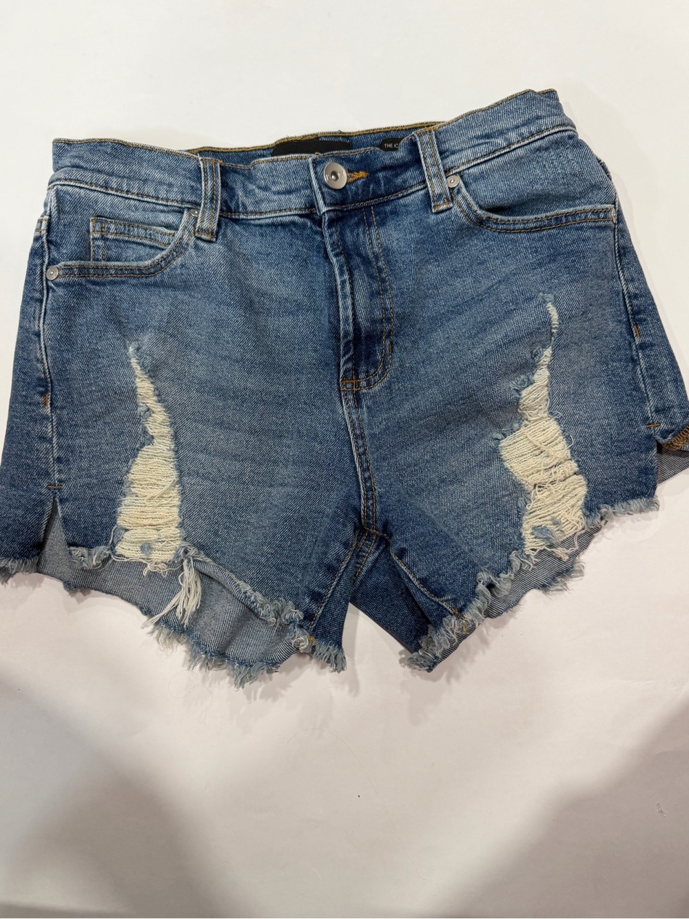 Kendall + Kylie Women’s Size 3 High-Rise Distressed Women's Denim Shorts - Blue